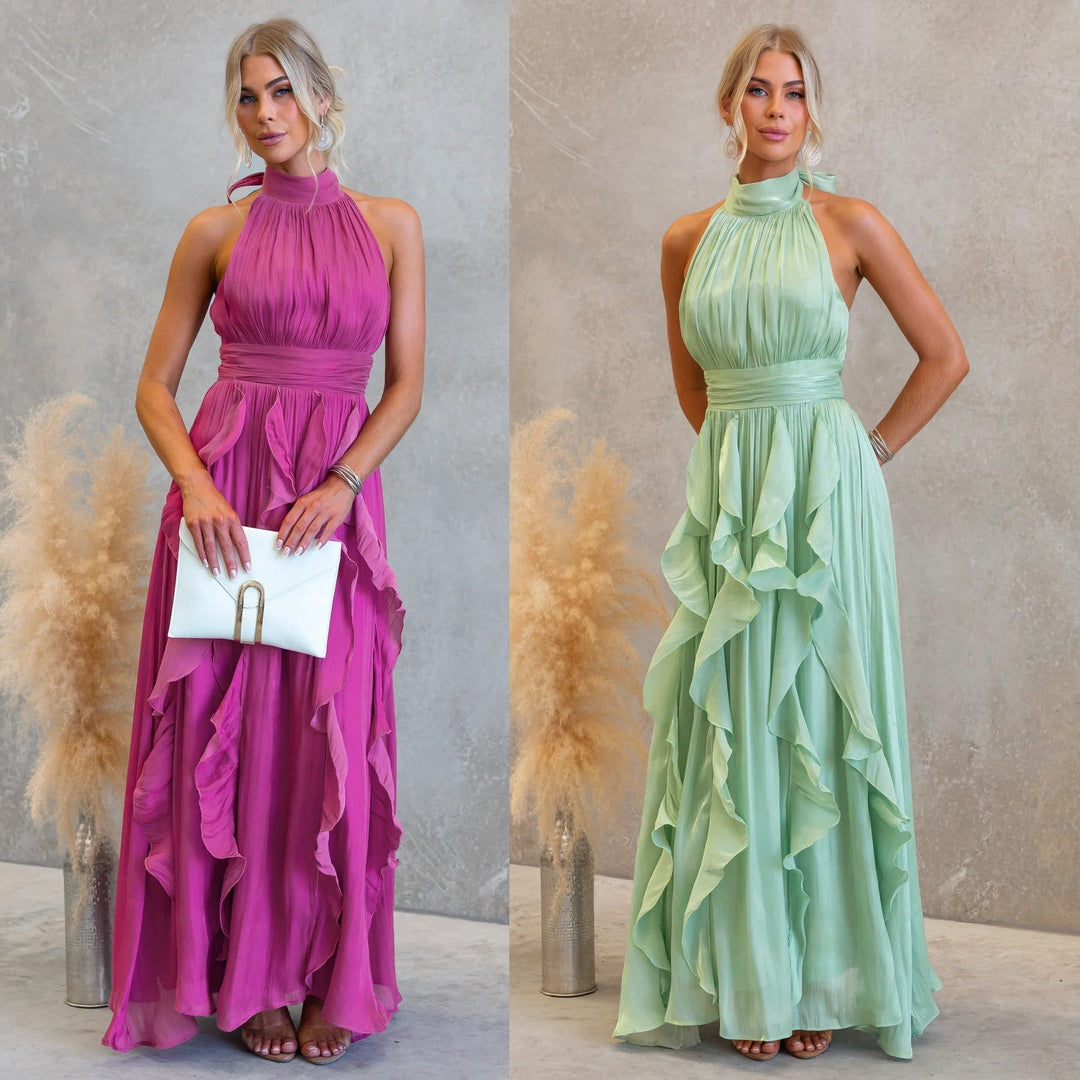 Celestia | Rüschenshirt Maxi-Kleid