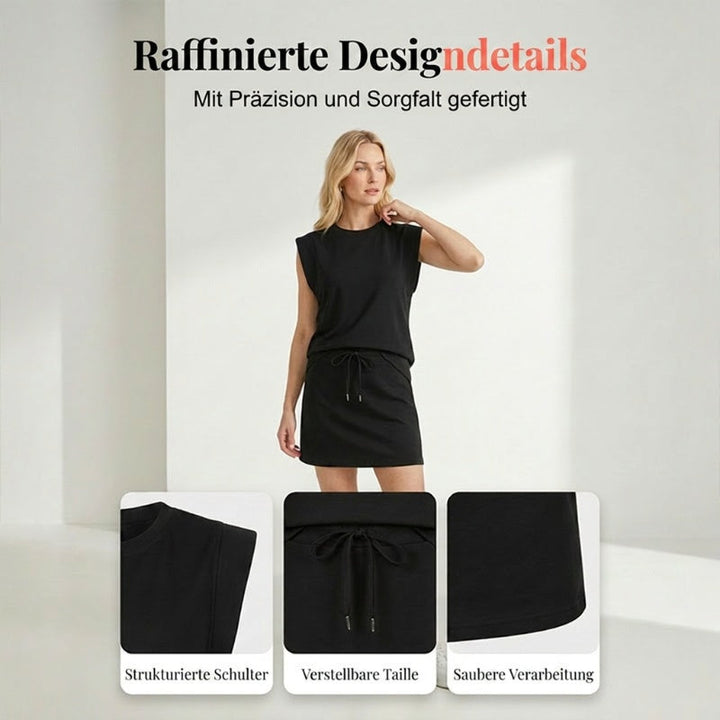 Amiel | Modernes Damen-Set – ärmelloses Top & Rock mit Kordelzug