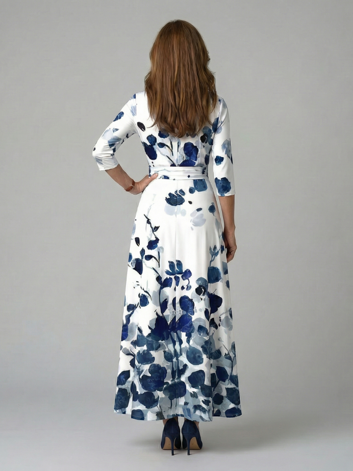 Celine | Midi-Kleid mit Kreuzwickel-Ausschnitt
