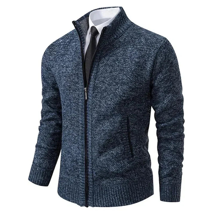 Leon | Strickpullover mit Reißverschluss und Taillierung