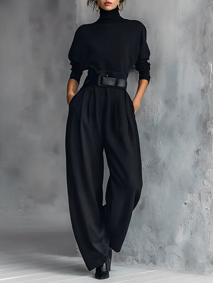 Mia – Poloshirt-Hals Gerade-Bein Jumpsuit