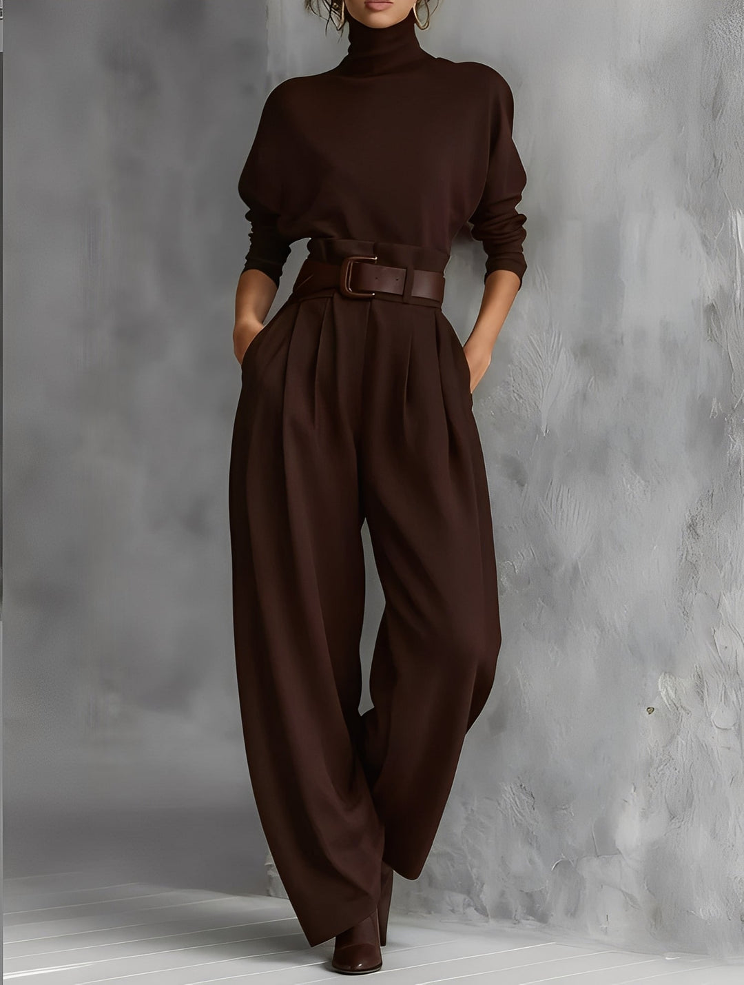 Mia – Poloshirt-Hals Gerade-Bein Jumpsuit