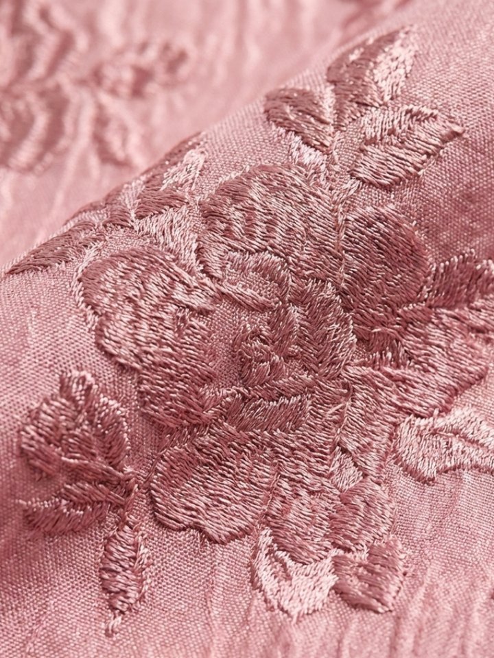 Xanthea | Kurzärmeliges, gebundenes, floral strukturiertes Maxikleid