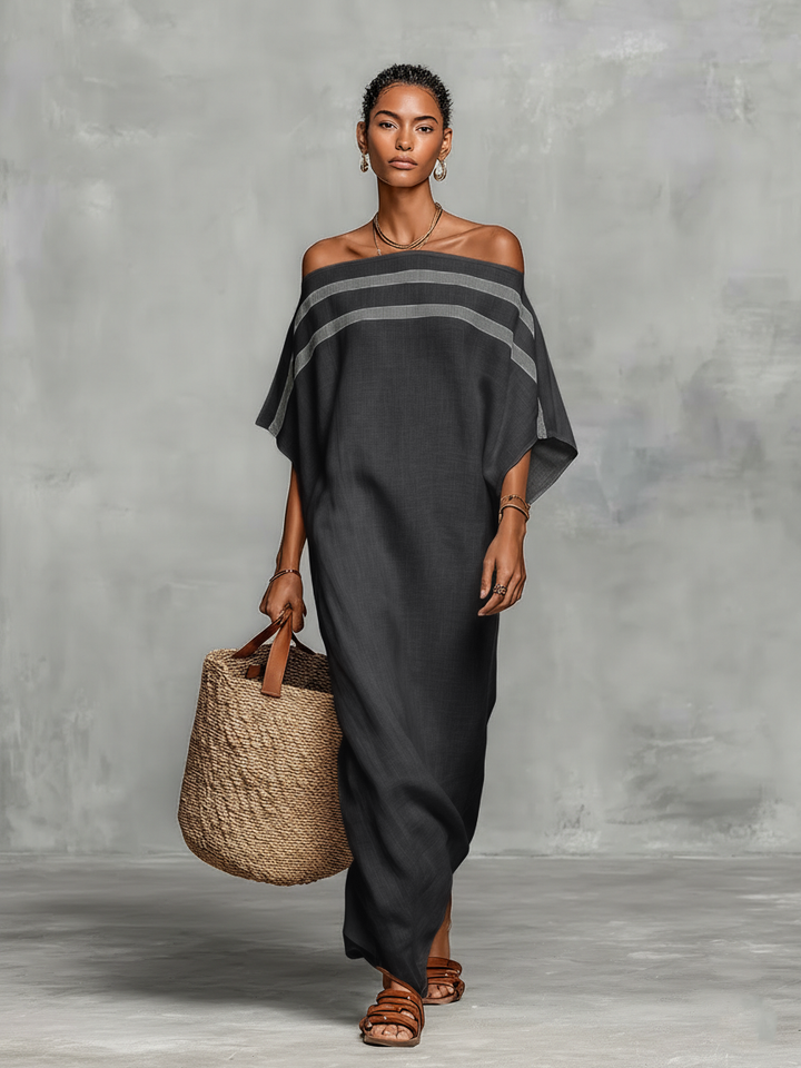 Sophie | Leinen Off-Shoulder Maxikleid