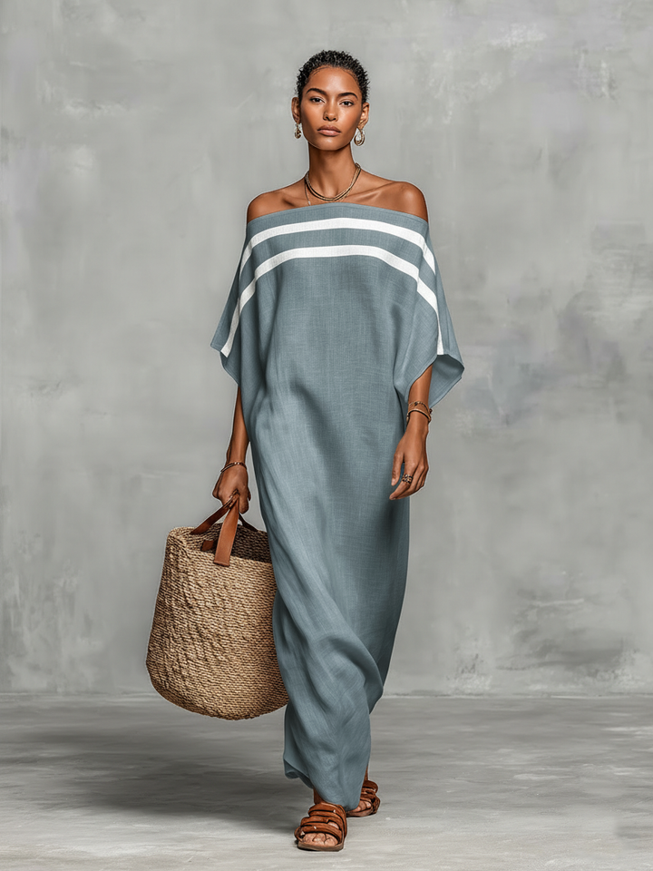 Sophie | Leinen Off-Shoulder Maxikleid