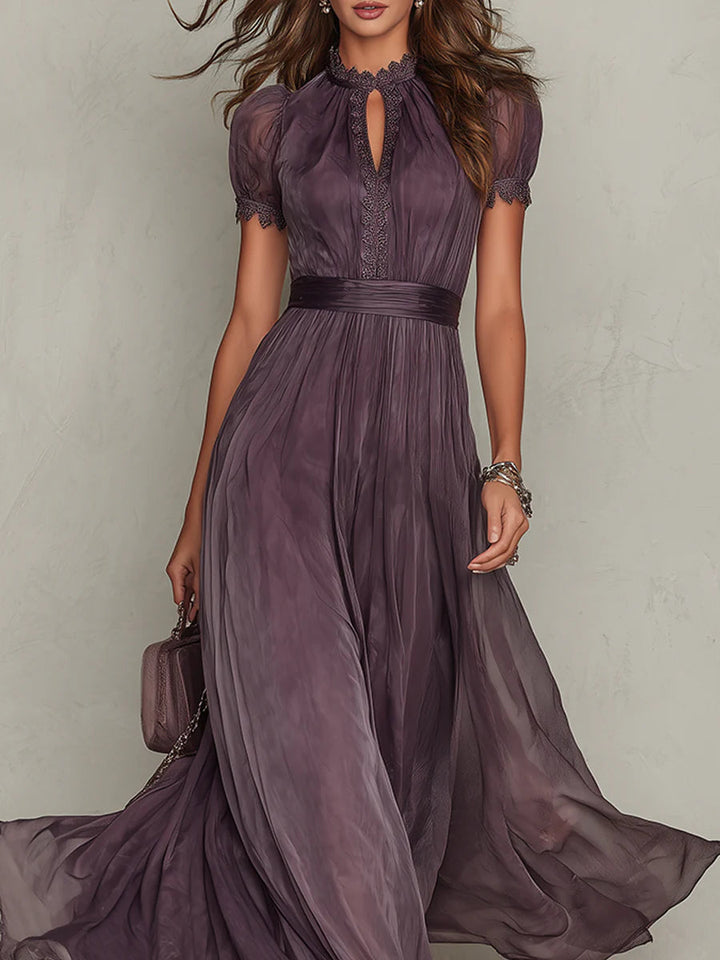 Olivia | Vintage Elegantes Chiffon Maxikleid