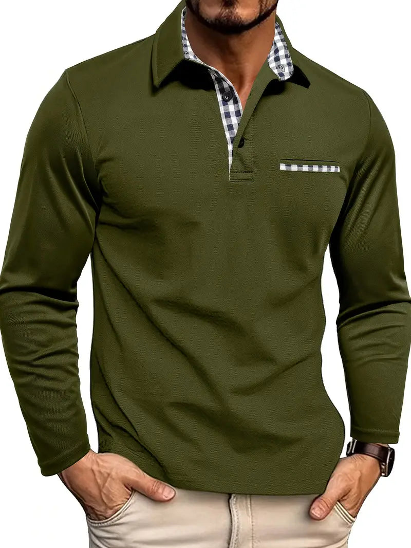 Stilvolles Herren-Langarm-Poloshirt – Komfortabel und zeitlos