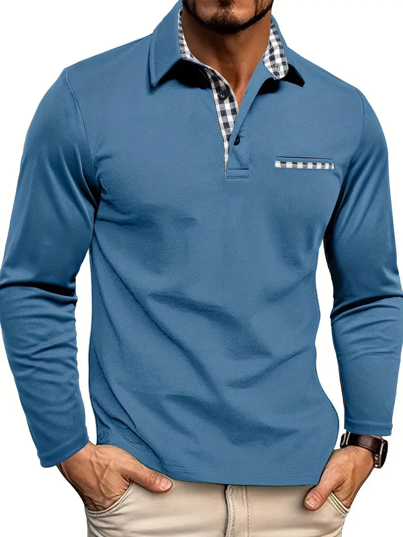 Stilvolles Herren-Langarm-Poloshirt – Komfortabel und zeitlos